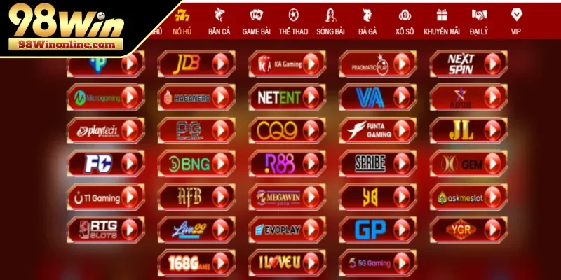 Tổng quan sảnh game nổ hũ 98WIN