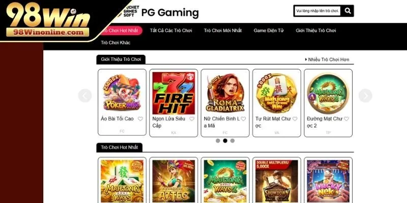 Vài nét khái quát về sảnh nổ hũ PG điện tử